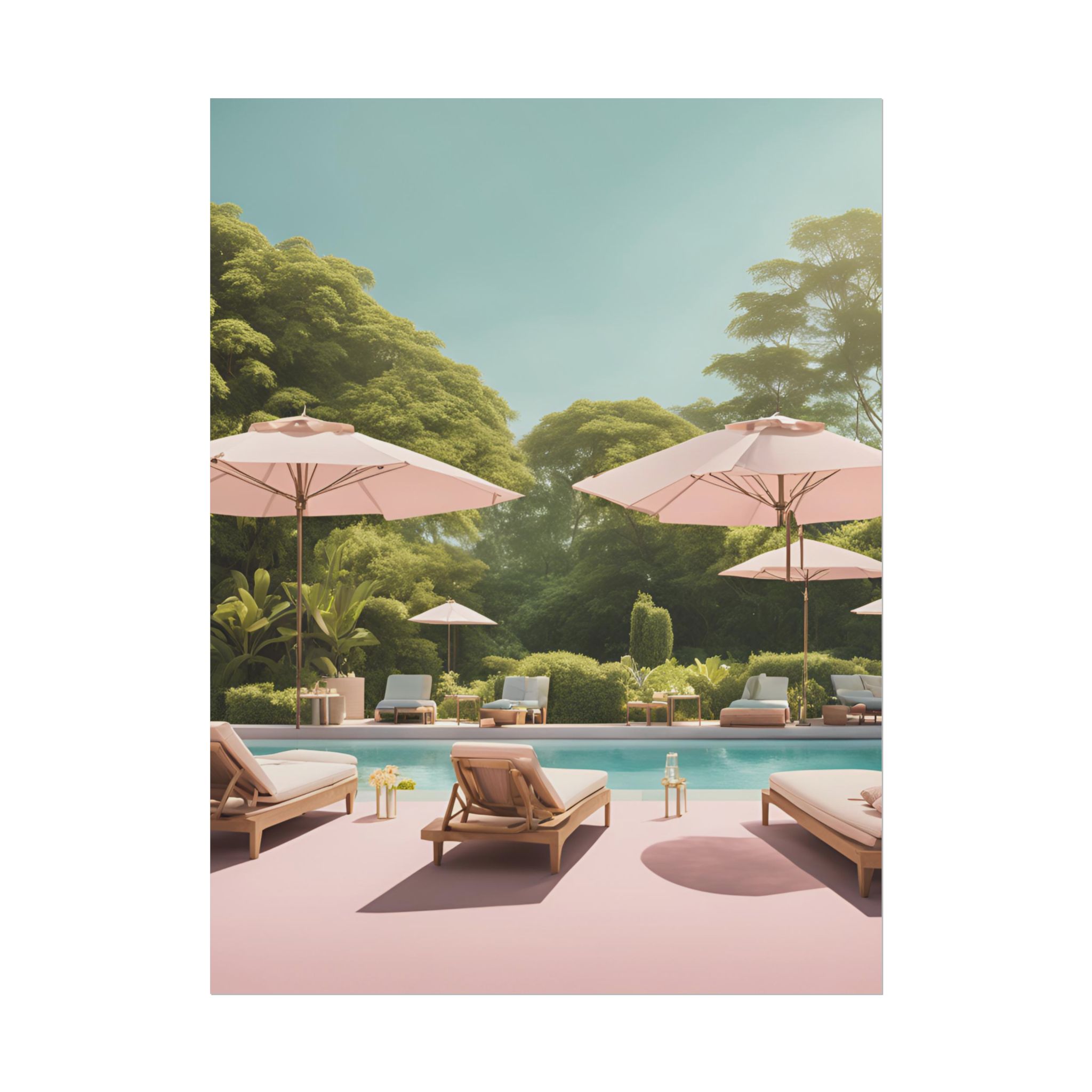 Blush Poolside Wall Art - Image 35