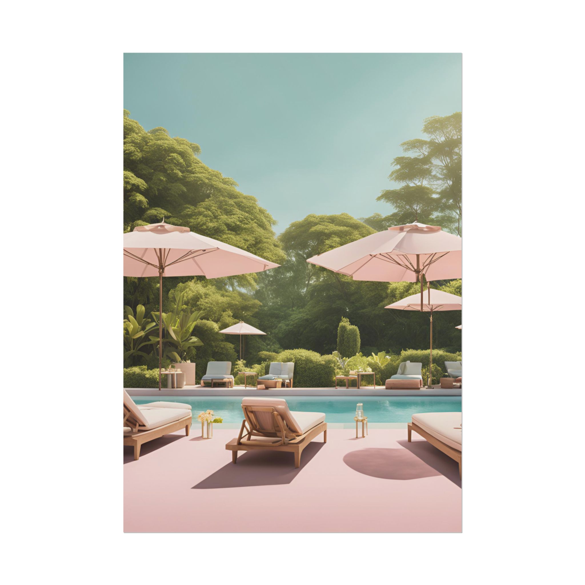 Blush Poolside Wall Art - Image 34