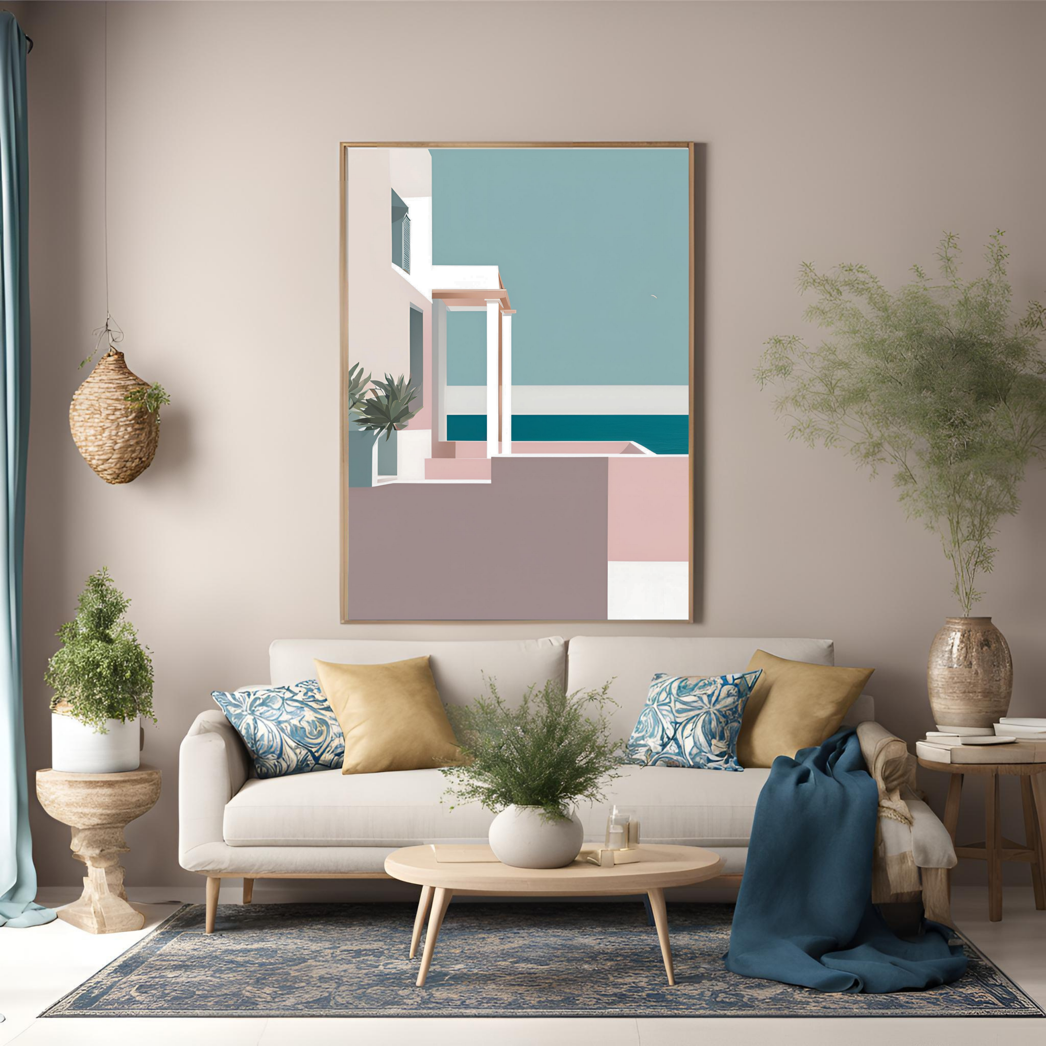 Abstract Blush Wall Art - Image 2