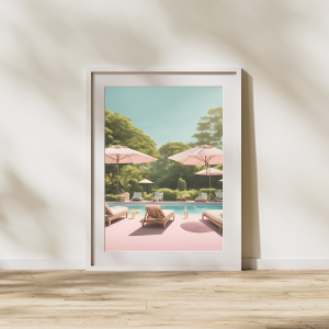 Blush Poolside Wall Art