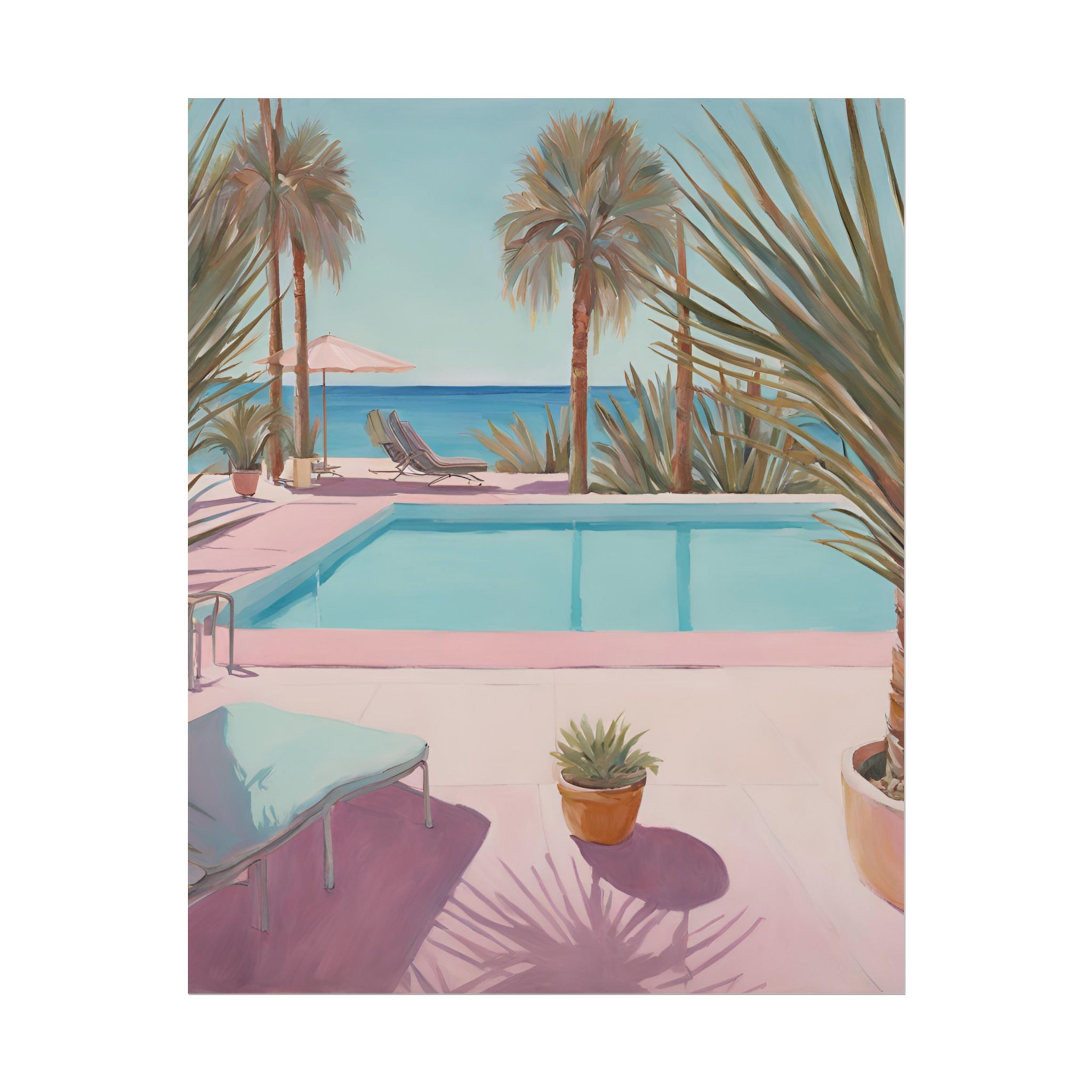 Poolside Cliff Edge Wall Art - Image 4