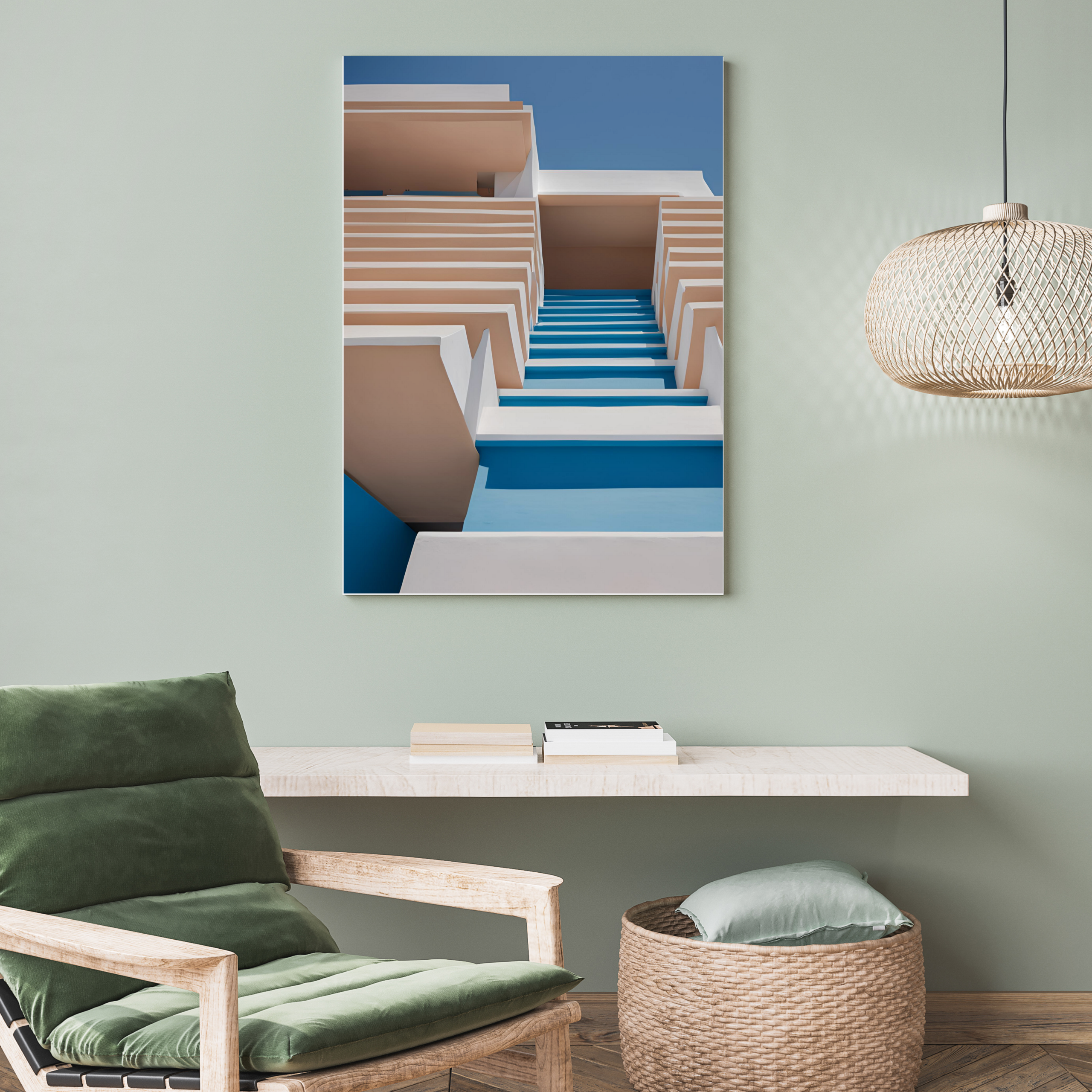 Geometric Blue Wall Art - Image 2