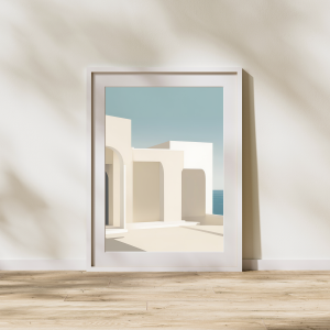 Summer House in White and Blue Wall Art