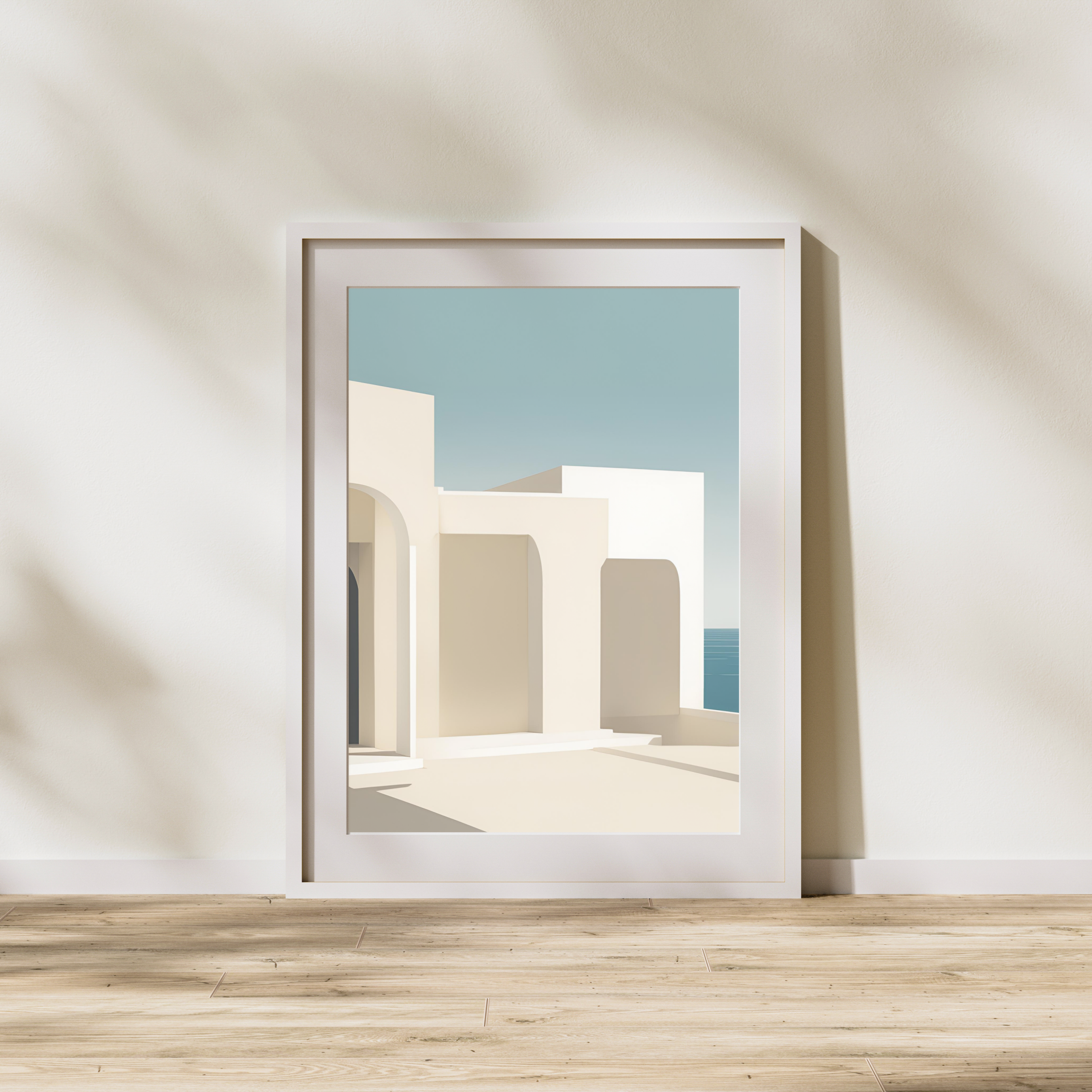 Summer House in White and Blue Wall Art